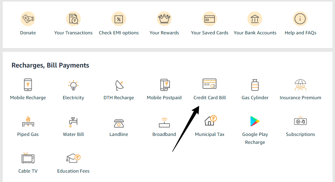 Amazon Credit Card Bill Option