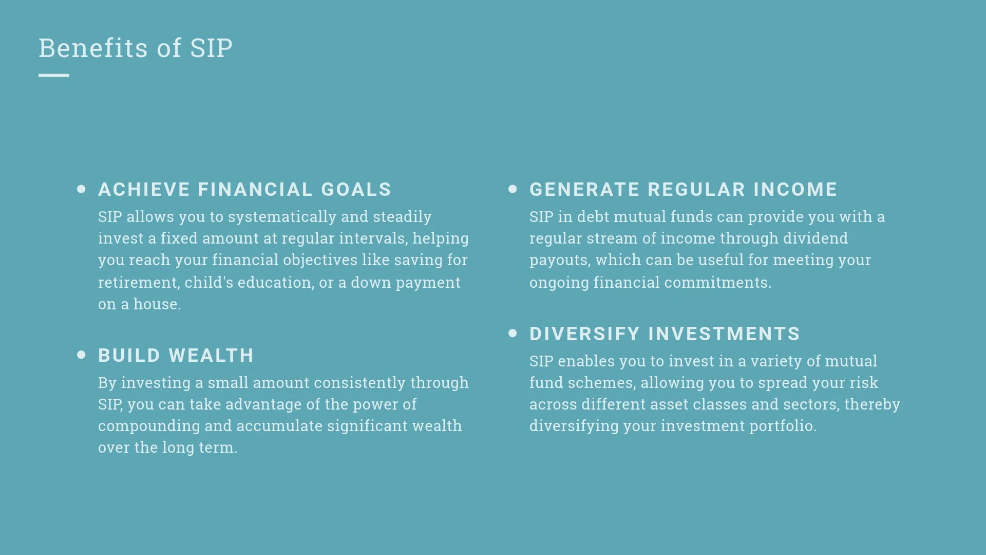 Benefits of SIP Mutual Funds